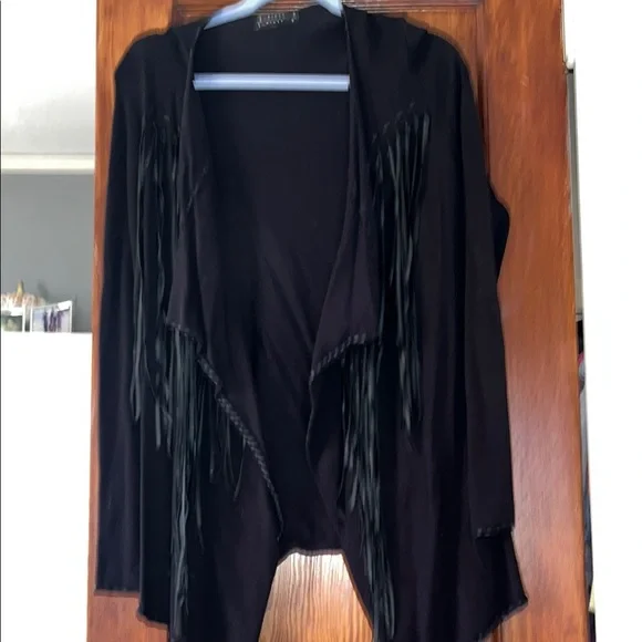 T Party Fashion Black Fringe Cardigan - Picture 1 of 4